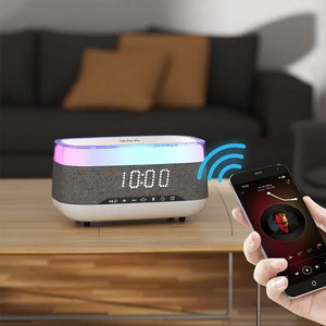 Intelligent Multifunctional Alarm Clock Bluetooth Speaker Wireless Charger Fast Charge Clock Atmosphere Night Light Home Decor - Zambeel