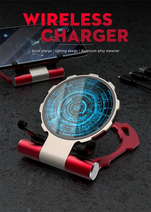 Iron Man Metal QI Wireless Charger Stand Desktop Mobile Phone Charger - Zambeel