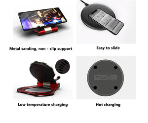 Iron Man Metal QI Wireless Charger Stand Desktop Mobile Phone Charger - Zambeel