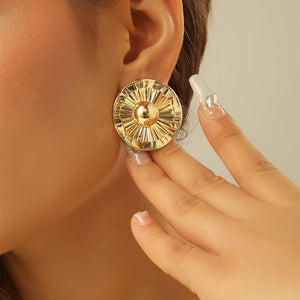 Irregular Exaggerated Circle Stud Earrings For Women Fashion - Zambeel
