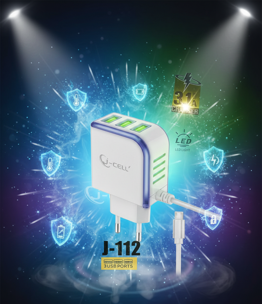 J - CELL - 3 - Port USB Charger - Zambeel