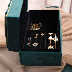 Jewelry Box Storage Box Flannel Jewelry Desktop Storage Box - Zambeel
