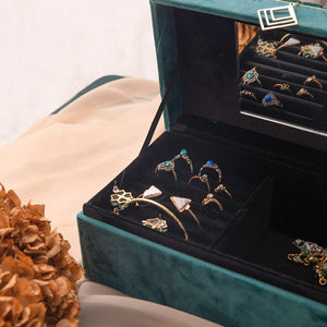 Jewelry Box Storage Box Flannel Jewelry Desktop Storage Box - Zambeel