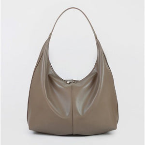 Khaki Autumn And Winter Soft Casual Large Capacity Zipper Tote Bag - Zambeel
