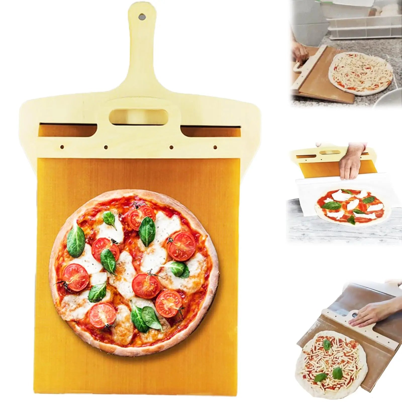 Kitchen Gadgets Sliding Pizza Shovel Non Stick Pizza Smooth Cutting Board Storage Transfer Board Kitchen Baking Tool - Zambeel