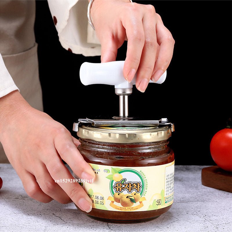Kitchen Tool Can Opener Stainless Steel Adjustable Jar Openers Manual Spiral Seal Lid Remover Twist Off Screw Bottle Opener - Zambeel