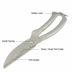 Knives Kitchen Shears Stainless Steel Poultry Fish Chicken Bone Scissors Kitchen Gadgets Chef Japanese Knife Cooking Stainless Steel Poultry Chicken Bone Scissors - Zambeel