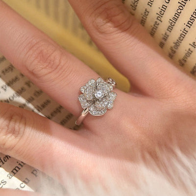 Korean Instagram - style Triangular Zircon Open Ring - Zambeel