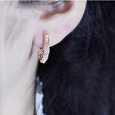 Korean - style Designer Drop Earrings With Colored Gold Ear Clips - Zambeel