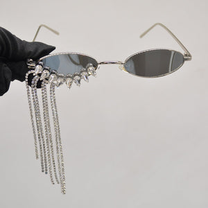 Korean - style Luxury Glamorous Rhinestone - tasseled Sunglasses With A Niche Designer - inspired Look - Zambeel