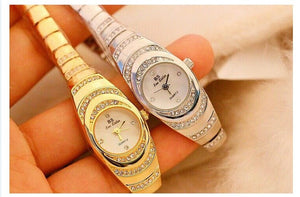 Ladies Gold Watch Diamond Wristwatch Female Fashion Bracelet Watches Women Full Diamond Watch - Zambeel