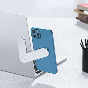 Laptop Phone Holder, Adjustable Laptop Side Mount Clip, Magnetic Laptop Monitor Mount, Computer Laptop Cellphone Stand Foldable Aluminum Expansion Bracket Tablet Clip For Dual Screen - Zambeel
