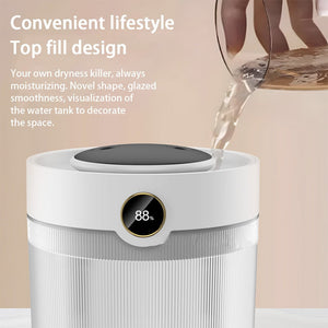 Large Capacity 2L Humidity Digital Display Double Spray Humidifier USB Silent Home Desktop Water Refill Meter Fog Amount - Zambeel