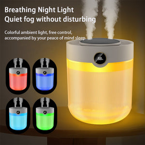 Large Capacity 2L Humidity Digital Display Double Spray Humidifier USB Silent Home Desktop Water Refill Meter Fog Amount - Zambeel