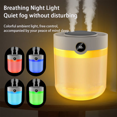 Large Capacity 2L Humidity Digital Display Double Spray Humidifier USB Silent Home Desktop Water Refill Meter Fog Amount - Zambeel