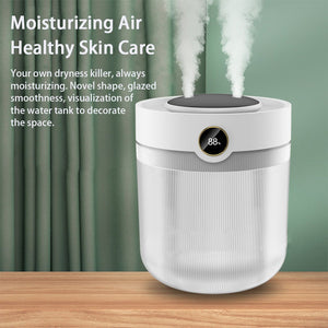 Large Capacity 2L Humidity Digital Display Double Spray Humidifier USB Silent Home Desktop Water Refill Meter Fog Amount - Zambeel