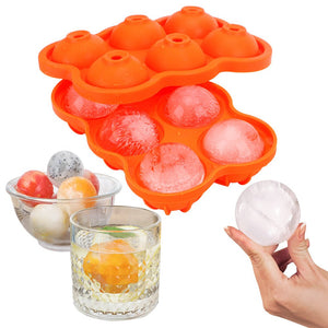 Large Ice Cube Maker Silicone Mold 6 Cell Big Sphere Ice Ball Tray Whiskey Wine Cocktail Party Bar Accessories Kitchen Gadgets - Zambeel