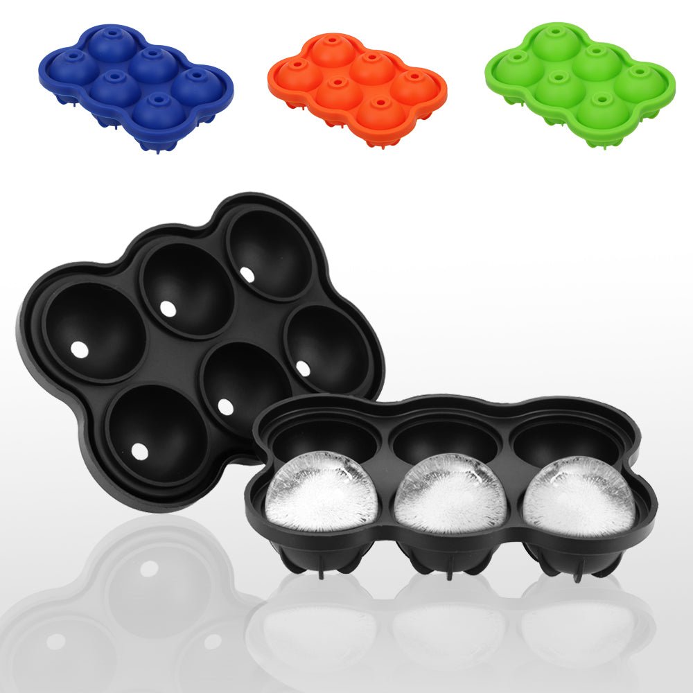 Large Ice Cube Maker Silicone Mold 6 Cell Big Sphere Ice Ball Tray Whiskey Wine Cocktail Party Bar Accessories Kitchen Gadgets - Zambeel