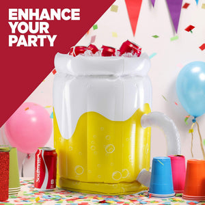 Large Inflatable Beer Mug Cooler Pool Float Drink Cooler For Adults Parties 2 In1 Drink Floatie And Party Supplies Great Toy For Beach Pool And Jacuzzi - Zambeel