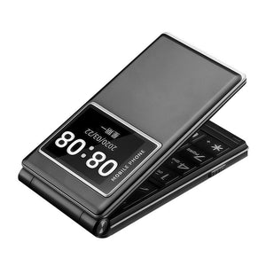 Large Screen Double Screen Flip Button Elderly Mobile Phone - Zambeel