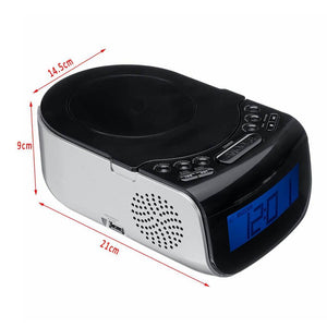 LCD Digital Alarm Dual Speakers Radio CD Music Player - Zambeel