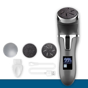 LCD Digital Display Electric Vacuum Cleaner Foot Scrubber Peeling Pedicure Device - Zambeel