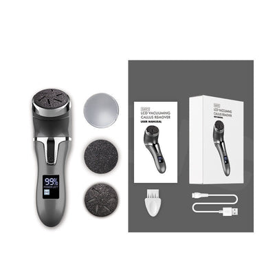 LCD Digital Display Electric Vacuum Cleaner Foot Scrubber Peeling Pedicure Device - Zambeel