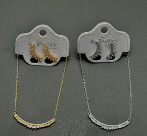 Leaf Bar Necklace Set - Zambeel
