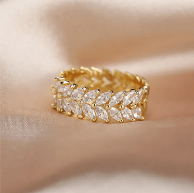 Leaf Crystal Ring - Zambeel