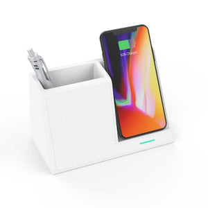 Leather Pen Holder Wireless Charger Wireless Phone Charger And Pen Holder Fast Charging Phone - Zambeel