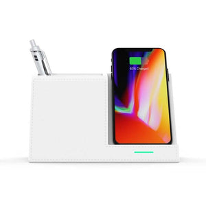 Leather Pen Holder Wireless Charger Wireless Phone Charger And Pen Holder Fast Charging Phone - Zambeel