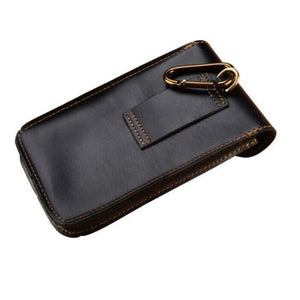 Leather Retro Mobile Phone Bag Outdoor Portable Mobile Phone Protective Cover Home Mobile Phone Storage Bag - Zambeel