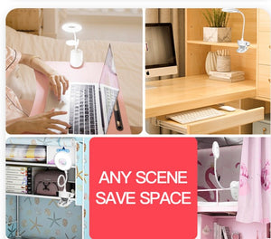 LED Eye Protection USB Charging Desk Lamp Student Learning Bedroom Bedside Clip Lamp Table Lamp - Zambeel