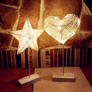 LED Lights Flashing Lights Lights Stars Romantic Room Layout Decoration Love Stars Lamp Table Lamp Rattan Lamp Ball - Zambeel