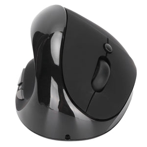 Left Hand Vertical Mouse 2.4G Wireless Vertical Ergonomic Mouse Rechargeable Mouse with USB Adapter Adjustable DPI for PC Black - Zambeel