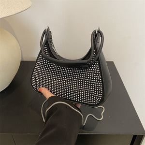 Light Diamond Fashion Rhinestone Chain Crossbody Bag - Zambeel