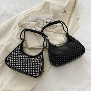 Light Diamond Fashion Rhinestone Chain Crossbody Bag - Zambeel