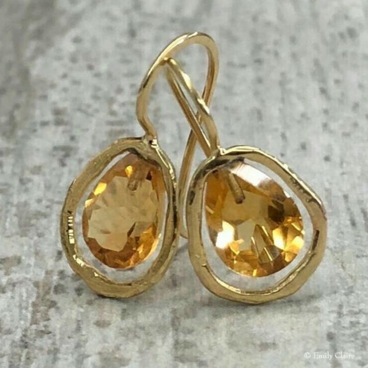 Light - luxury Alloy Earrings With Gemstone Inlays For Women - Zambeel