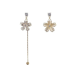 Light - luxury Asymmetrical Dainty And Exquisite Flower Earrings - Zambeel