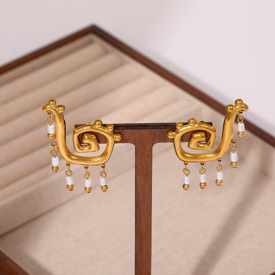 Light - luxury High - end Minimalist Versatile Stainless Steel Earrings - Zambeel