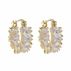 Light Luxury High - grade Full Diamond Zirconium Ear Ring Niche Design - Zambeel