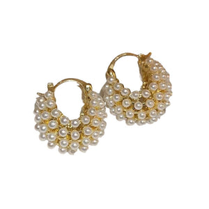 Light - luxury Niche - style French Pearl Basket Earrings - Zambeel