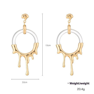 Liquid Metal Resin Stud Earrings Female Irregular - Zambeel