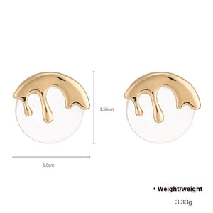 Liquid Metal Resin Stud Earrings Female Irregular - Zambeel