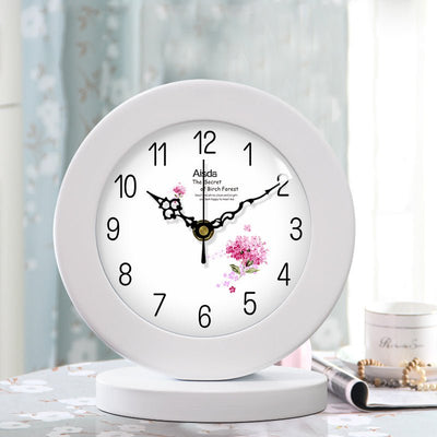 Living Room American Simple Wooden Clock Table Clock Mute Modern Bedroom Table Clock - Zambeel