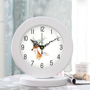 Living Room American Simple Wooden Clock Table Clock Mute Modern Bedroom Table Clock - Zambeel