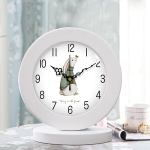 Living Room American Simple Wooden Clock Table Clock Mute Modern Bedroom Table Clock - Zambeel