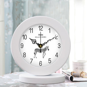 Living Room American Simple Wooden Clock Table Clock Mute Modern Bedroom Table Clock - Zambeel