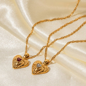 Love Hammer Pattern Zircon - Laid Necklace Women - Zambeel