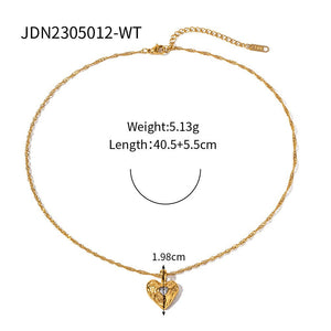 Love Hammer Pattern Zircon - Laid Necklace Women - Zambeel